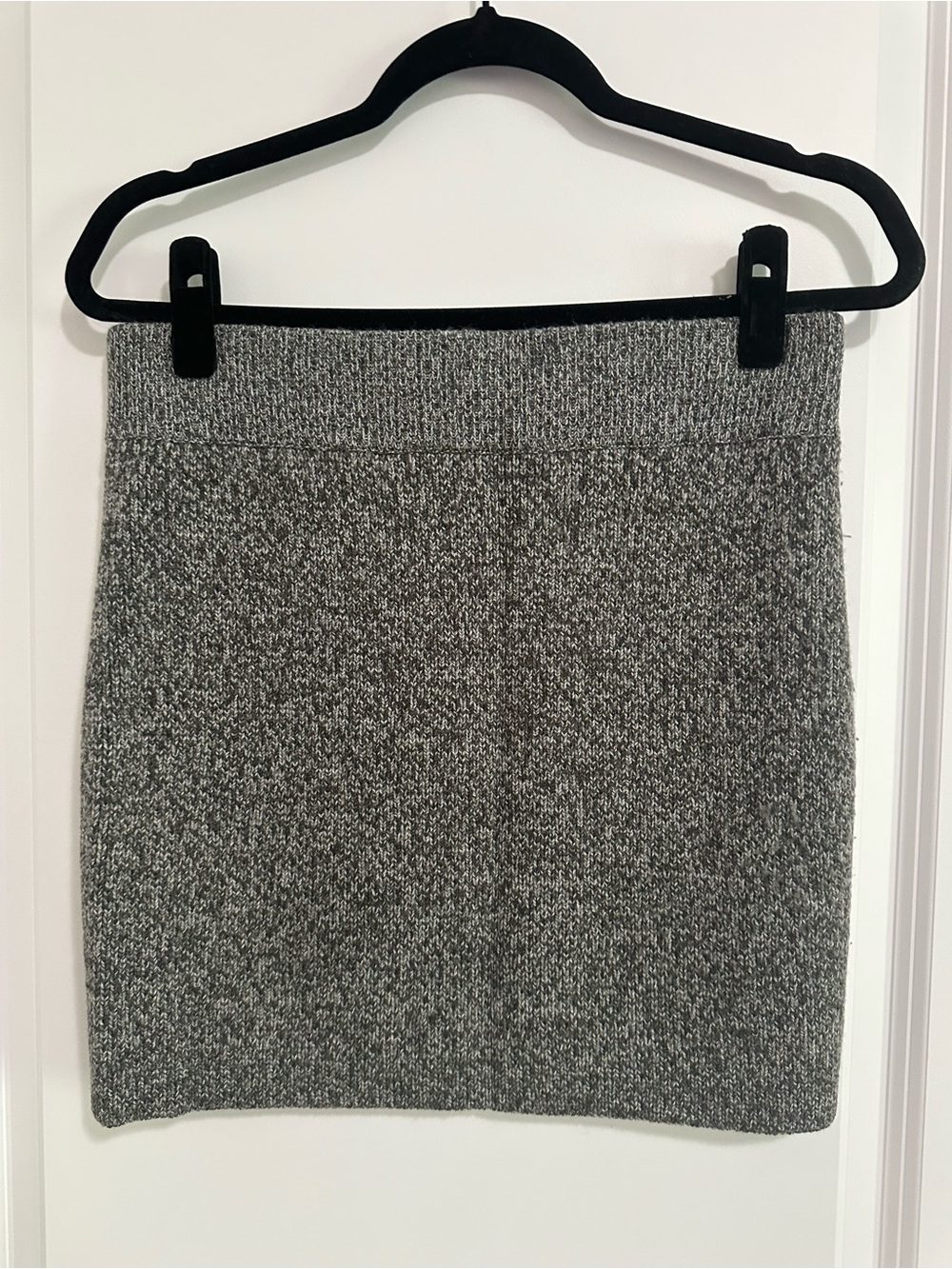T by Alexander Wang Gray Wool-Blend Knit Skirt
